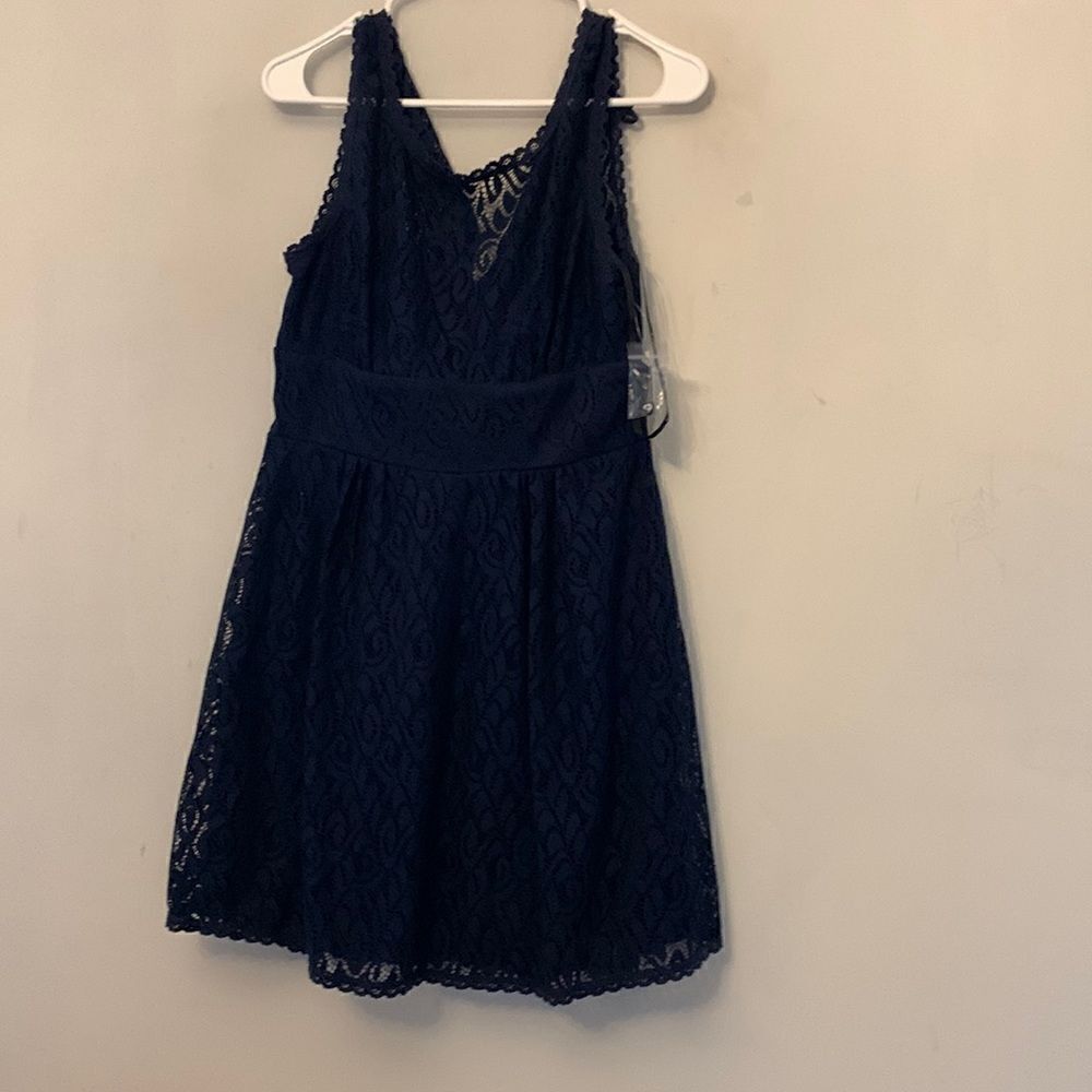 B Darlin navy lace sleeveless dress Size 11/12 NWT
